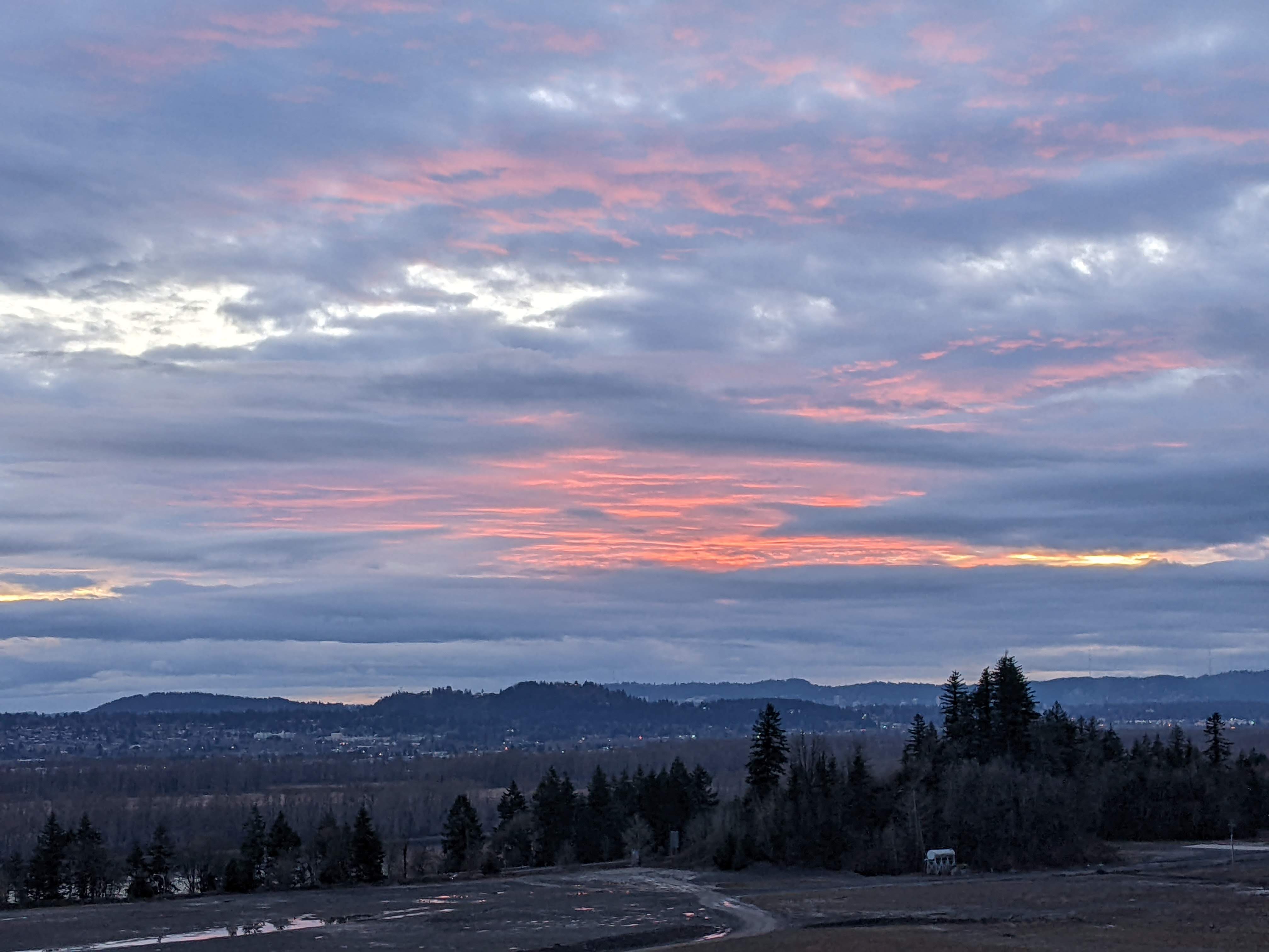 Landscape Photo of hills, clouds, sunset